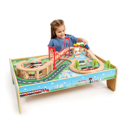 Early Learning Centre Wooden Train Table Playset for Toddlers