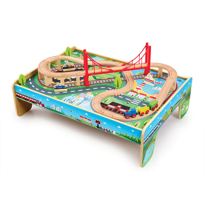 Early Learning Centre Wooden Train Table Playset for Toddlers