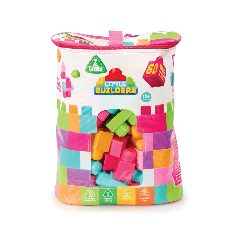 Early Learning Centre Little Builders Big Building Blocks Bag Pink 60-Piece