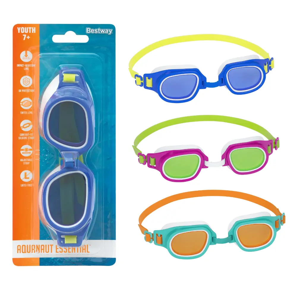 Bestway Hydroswim Lil Champ Goggles With UV Protective Coating, 100% Latex Free Assortment