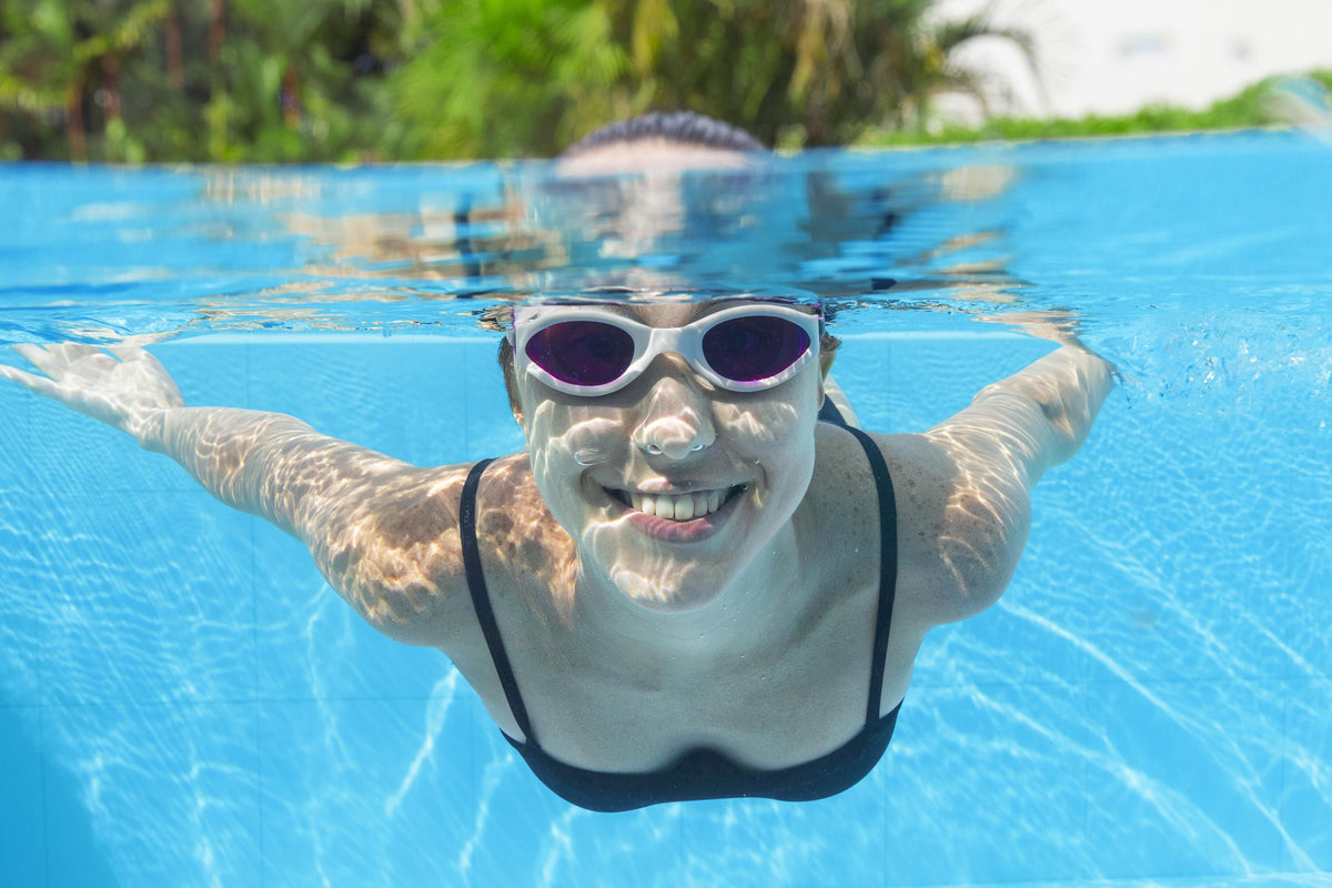 Bestway Hydro-Swim IX-1400 3-Piece Adult Swim Goggles with Adjustable Strap, Anti-Fog & UV Protection