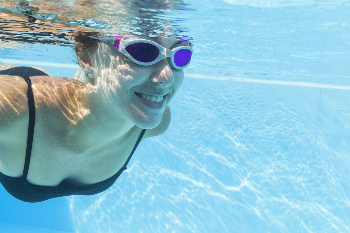 Bestway Hydro-Swim IX-1400 3-Piece Adult Swim Goggles with Adjustable Strap, Anti-Fog & UV Protection