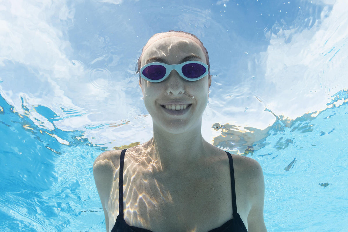 Bestway Hydro-Swim IX-1400 3-Piece Adult Swim Goggles with Adjustable Strap, Anti-Fog & UV Protection