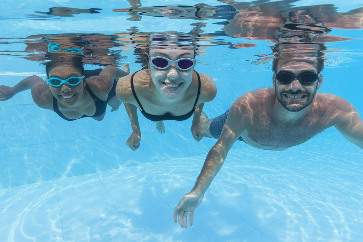 Bestway Hydro-Swim IX-1400 3-Piece Adult Swim Goggles with Adjustable Strap, Anti-Fog & UV Protection