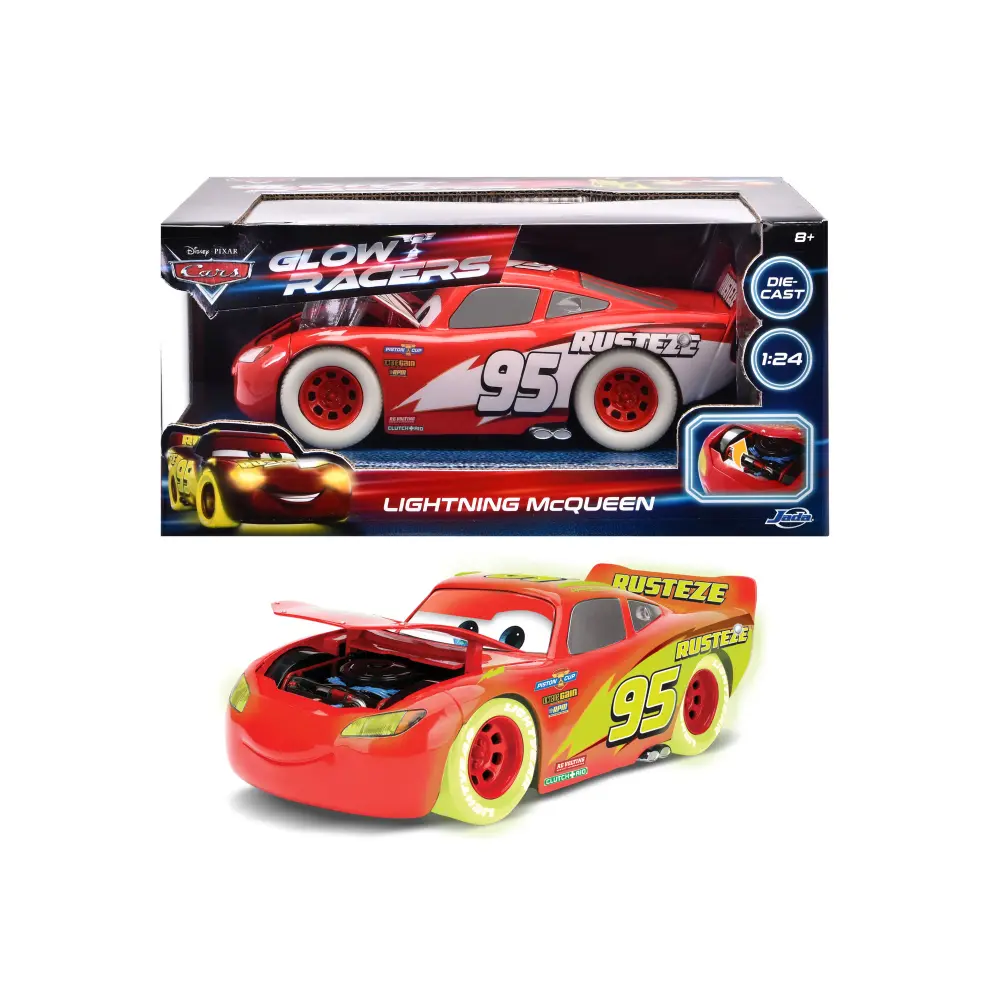 Jada Die-Cast Lightning Mcqueen Glow Racers 1:24