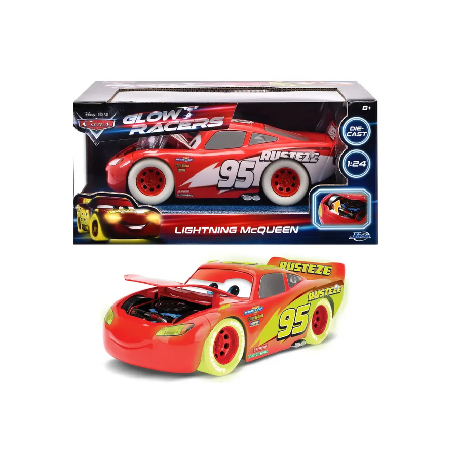 Jada Die-Cast Lightning Mcqueen Glow Racers 1:24