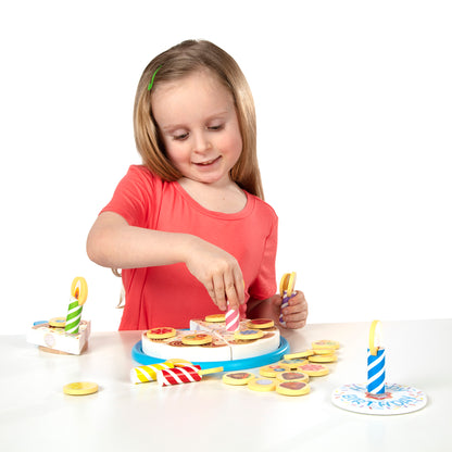 Melissa & Doug Wooden Birthday Cake Pretend Play Set