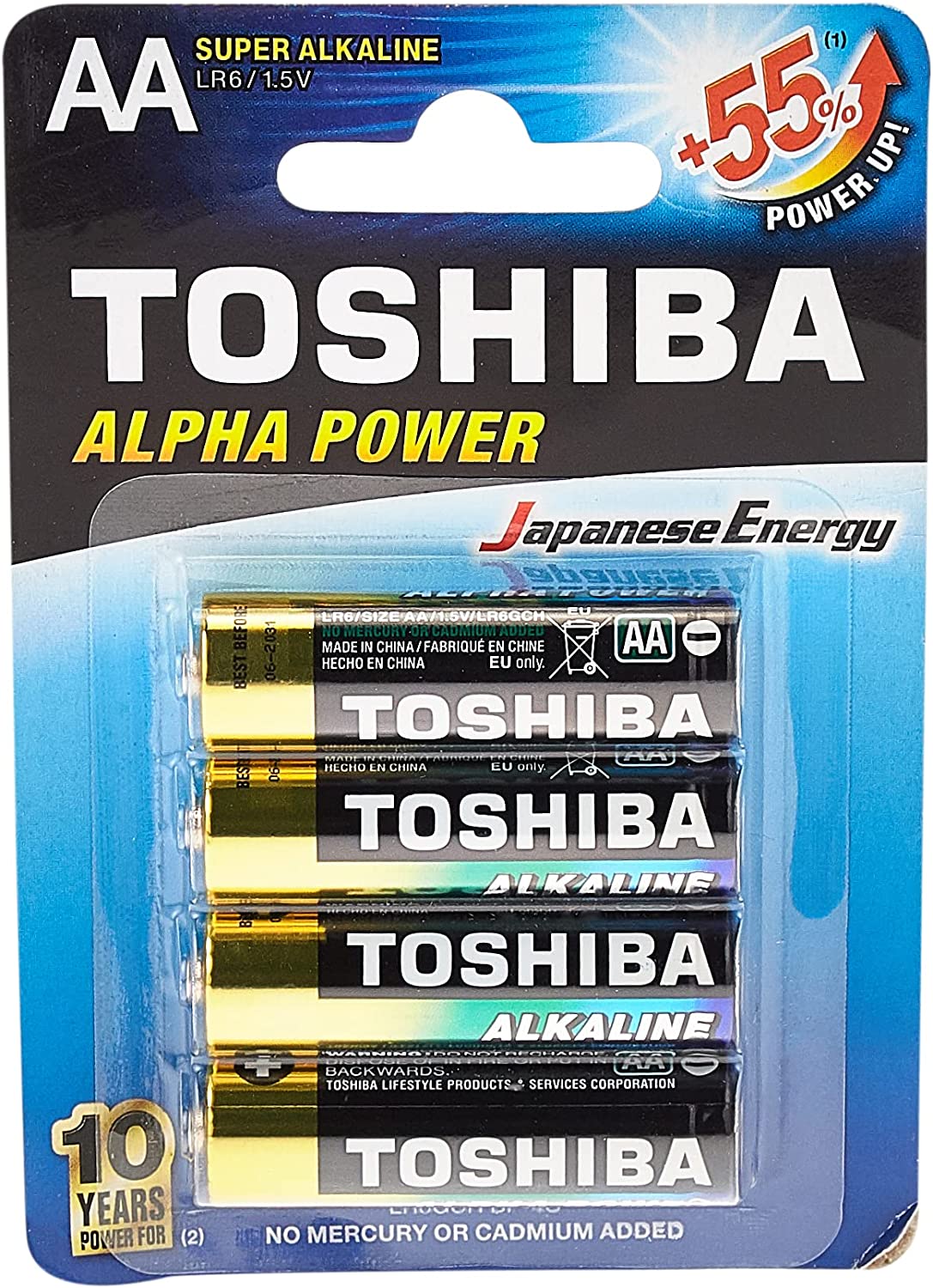 Toshiba Alpha Power Battery AA 4 Pack
