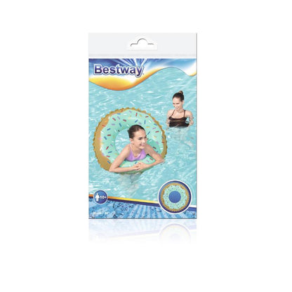 Bestway 91 cm Sweet Donut Swim Ring Inflatable Pool Float