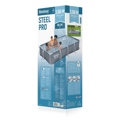 Bestway Steel Pro Rectangular Frame Pool - 366x201x66cm