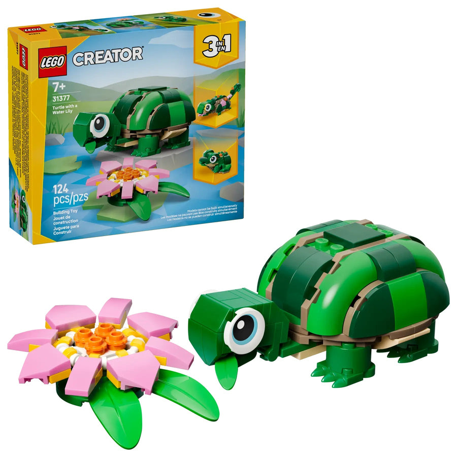 Lego Creator Turtle with Water Lily Flower Nature Themed Building Set
