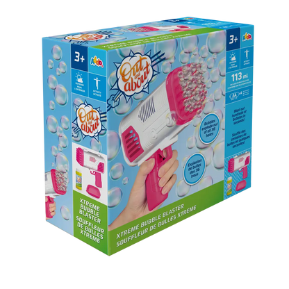 Addo Out and About Xtreme Bubble Blaster Pink - High-Output Motorized Bubble Blower