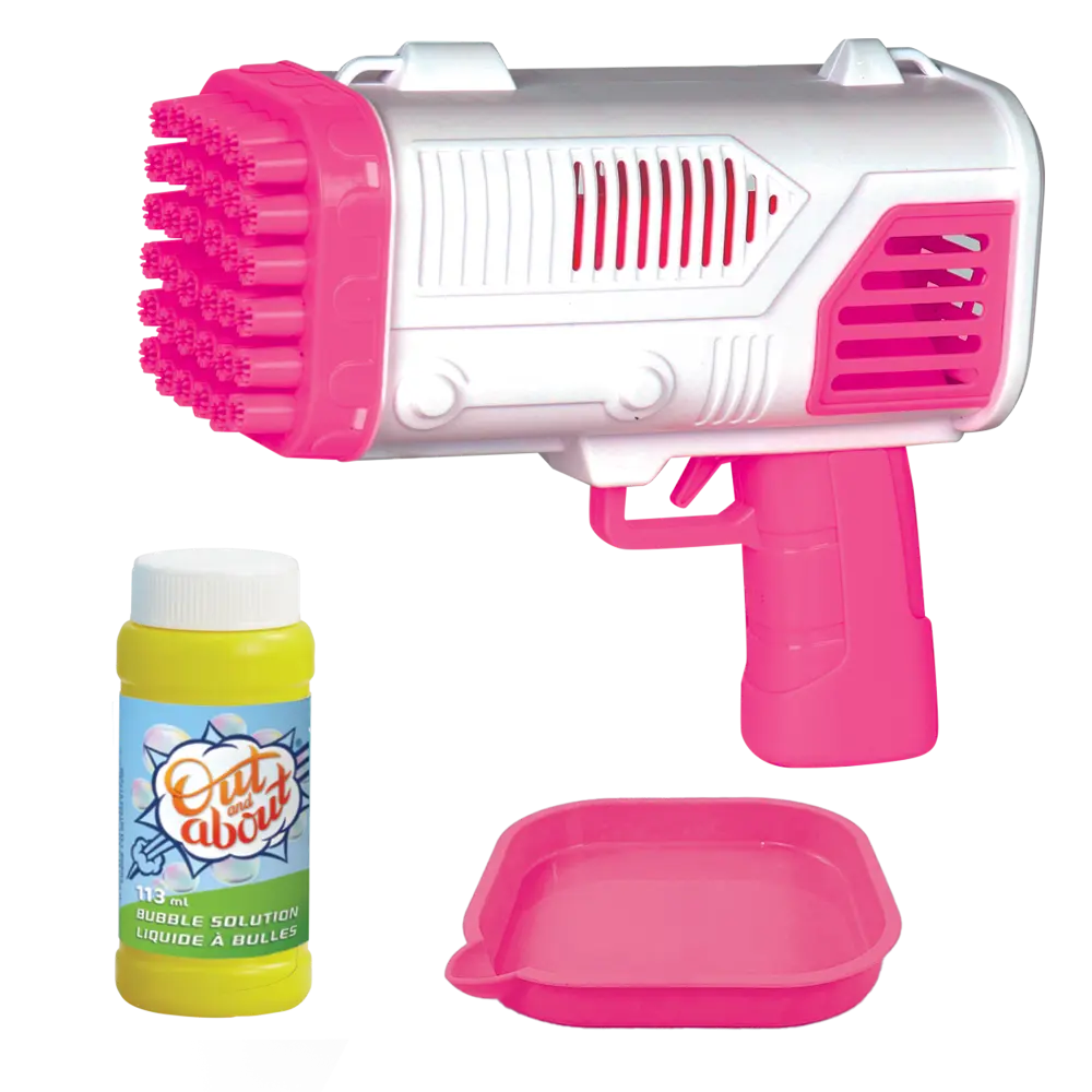 Addo Out and About Xtreme Bubble Blaster Pink - High-Output Motorized Bubble Blower