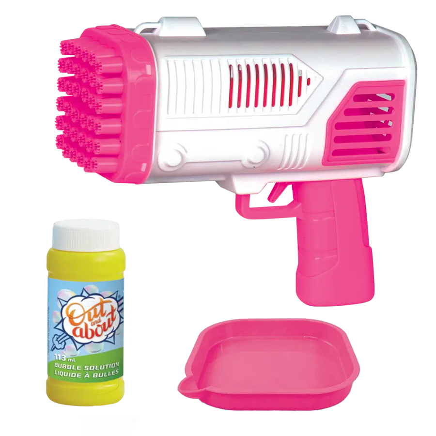 Addo Out and About Xtreme Bubble Blaster Pink - High-Output Motorized Bubble Blower