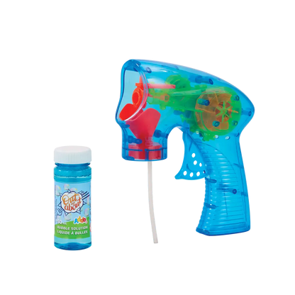 Addo Out and About Light Up Bubble Blaster - Motorized LED Bubble Blower with Solution