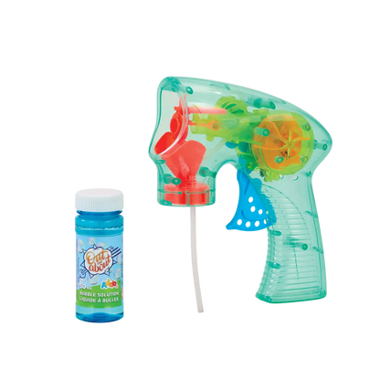 Addo Out and About Light Up Bubble Blaster - Motorized LED Bubble Blower with Solution