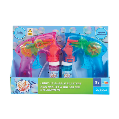 Addo Out and About Light Up Bubble Blaster - Motorized LED Bubble Blower with Solution