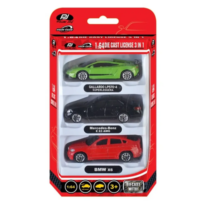 Power Joy Vroom Vroom Die-Cast Unif. Licensed 1/64 3-Piece