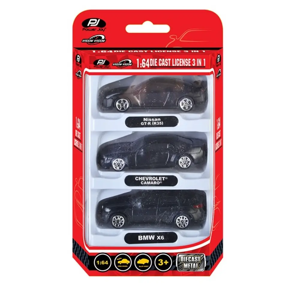 Power Joy Vroom Vroom Die-Cast Unif. Licensed 1/64 3-Piece