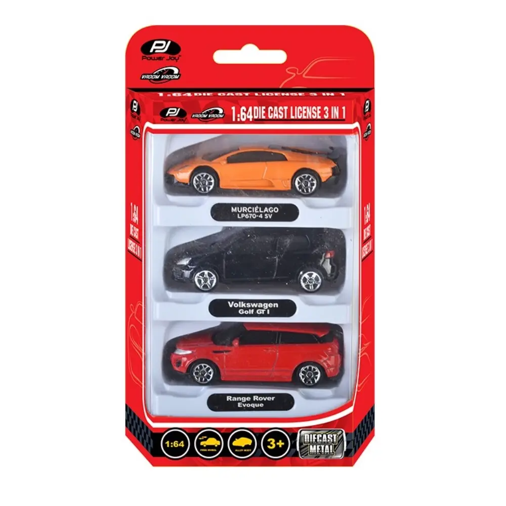 Power Joy Vroom Vroom Die-Cast Unif. Licensed 1/64 3-Piece