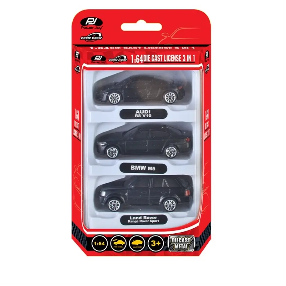 Power Joy Vroom Vroom Die-Cast Unif. Licensed 1/64 3-Piece