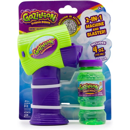 Gazillion Bubbles Mini Hurricane Bubble Toy for Kids with 4oz Solution, Battery-Operated