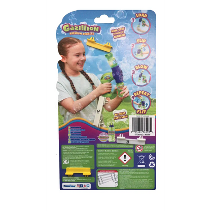 Gazillion Bubbles Bubble Flip - Handheld Continuous Bubble Blaster with 4oz Solution
