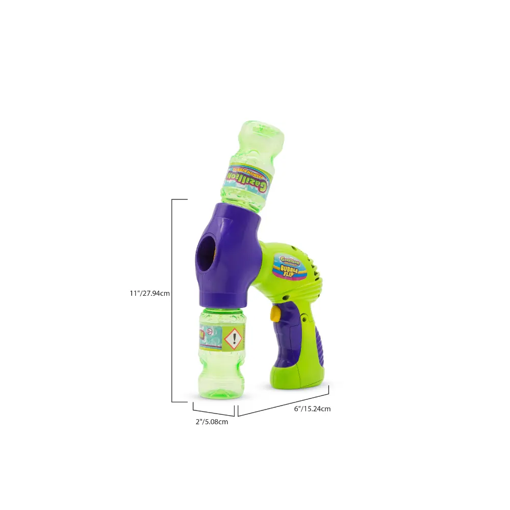 Gazillion Bubbles Bubble Flip - Handheld Continuous Bubble Blaster with 4oz Solution