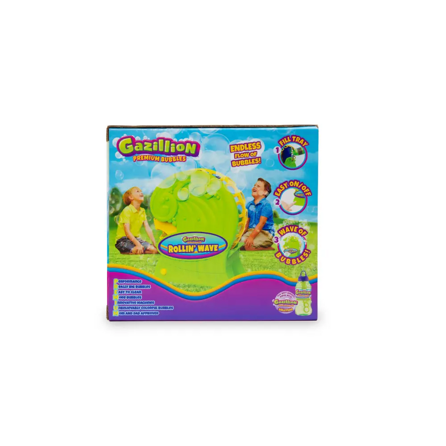 Gazillion Bubbles Rollin' Wave - High Performance Automatic Bubble Machine with 4oz Solution