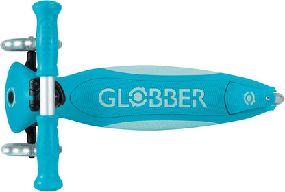 Globber Elite Lights Scooter Ride-On Aqua Blue