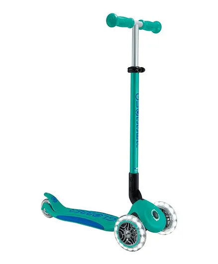 Globber Elite Lights Scooter Ride-On Aqua Blue