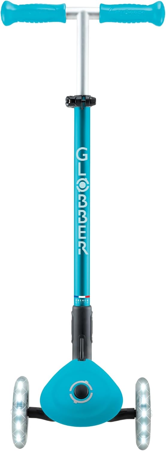 Globber Elite Lights Scooter Ride-On Aqua Blue