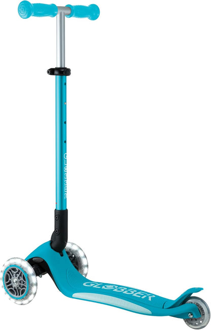 Globber Elite Lights Scooter Ride-On Aqua Blue