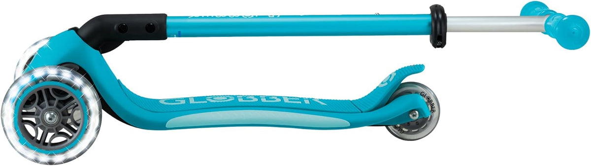 Globber Elite Lights Scooter Ride-On Aqua Blue