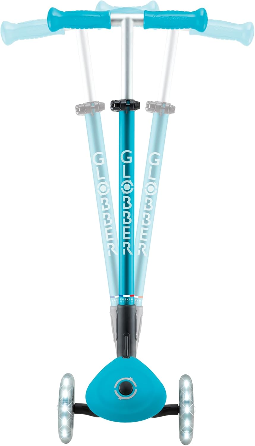 Globber Elite Lights Scooter Ride-On Aqua Blue