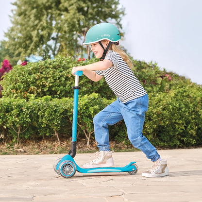 Globber Elite Lights Scooter Ride-On Aqua Blue