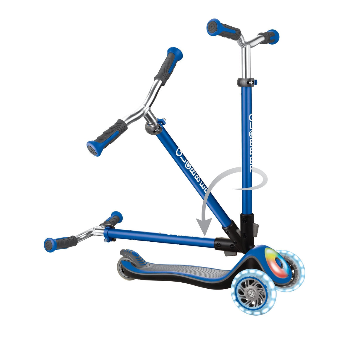 Globber Elite Prime Lights Scooter Ride-On Navy Blue