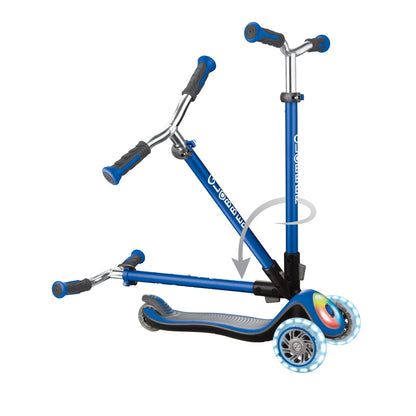 Globber Elite Prime Lights Scooter Ride-On Navy Blue