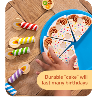 Melissa & Doug Wooden Birthday Cake Pretend Play Set