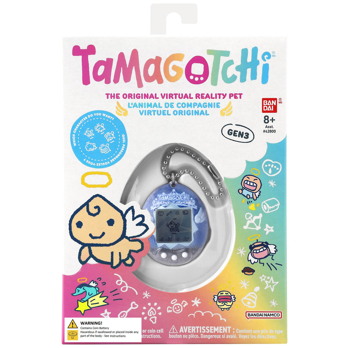 Tamagotchi Original Angel Tiara Battery-Operated Digital Game with 3D Wings and Shooting Star