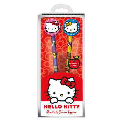 Hello Kitty Pencils & Eraser Toppers Set - 2 Pack