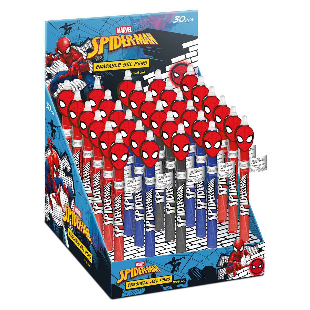 Marvel Spider-Man Erasable Blue Gel Pen Assorted - Sold per piece