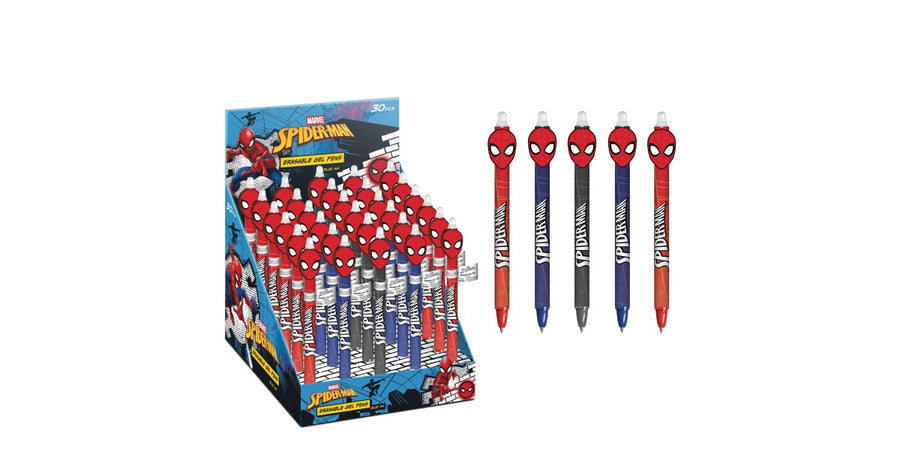 Marvel Spider-Man Erasable Blue Gel Pen Assorted - Sold per piece