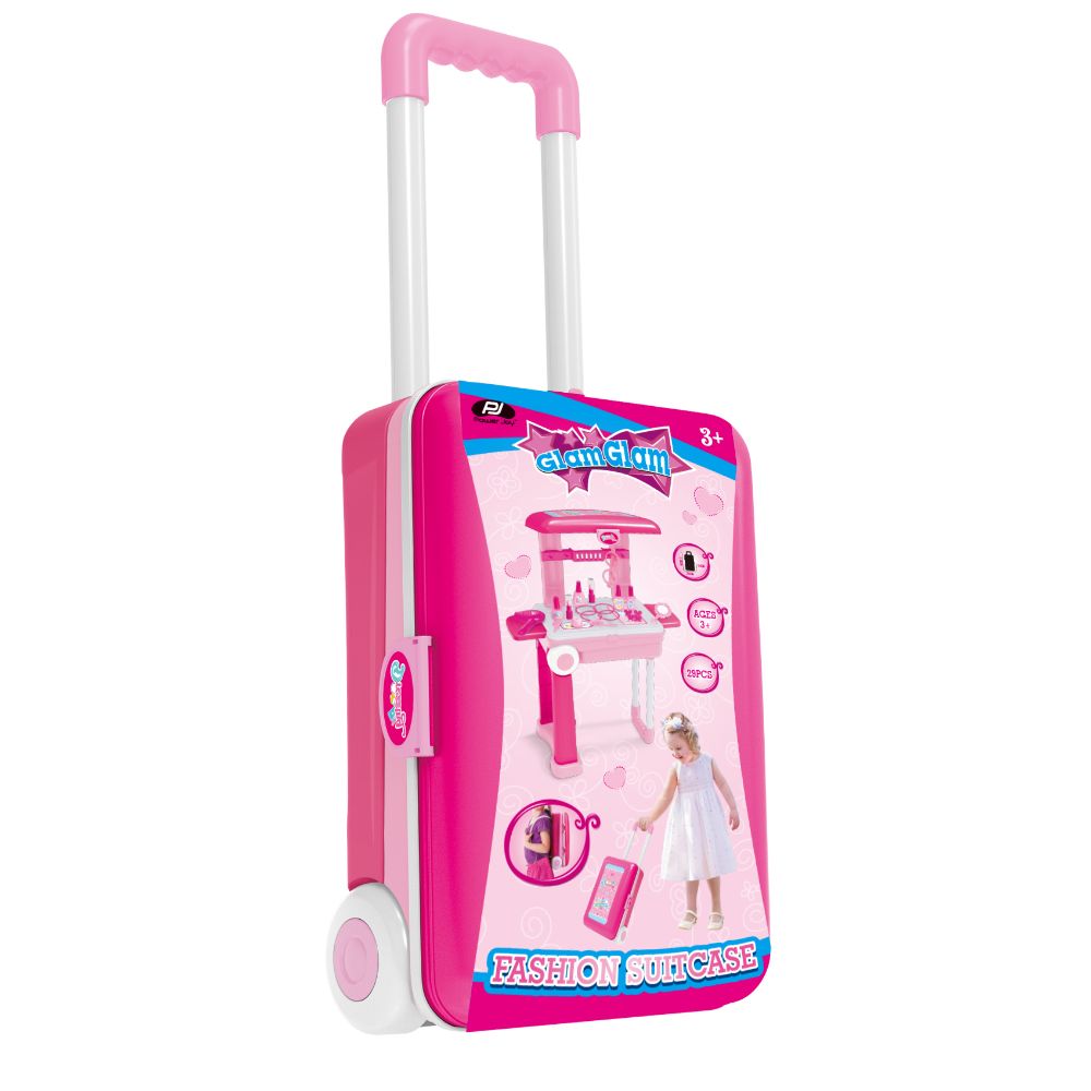 Power Joy Glam Glam Fashion Accessories Suitcase Play Set with 29-Piece for Kids