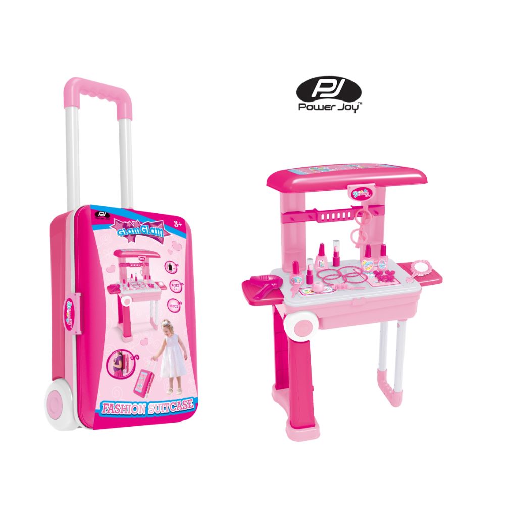 Power Joy Glam Glam Fashion Accessories Suitcase Play Set with 29-Piece for Kids