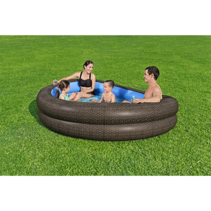 Bestway TruPrint Wicker 2.31 Inflatable Family Pool