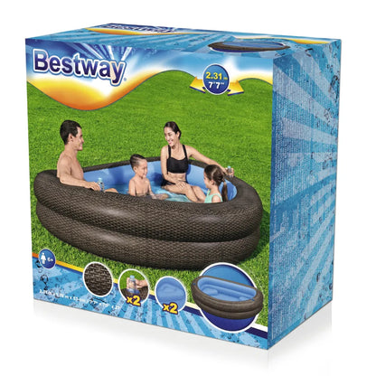 Bestway TruPrint Wicker 2.31 Inflatable Family Pool