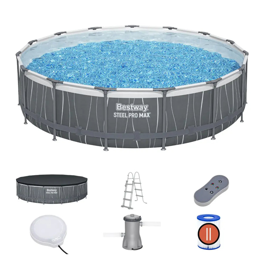 Bestway Steel Pro MAX LED Above Ground Pool Set - 457x107cm