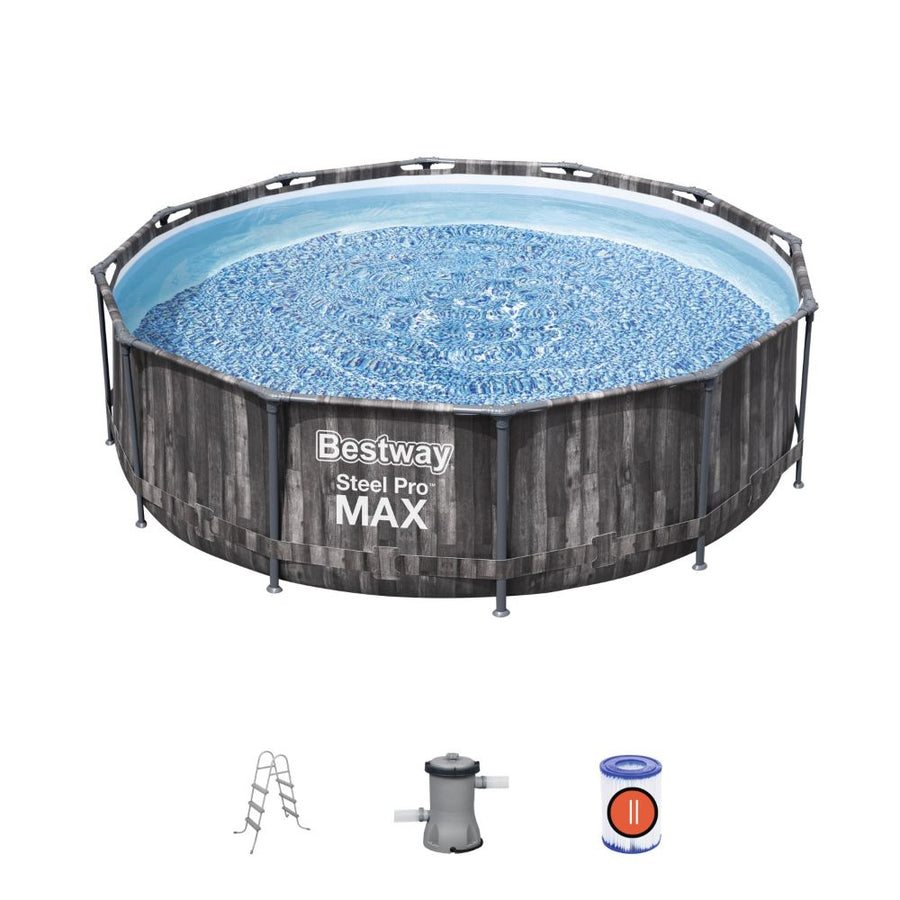 Bestway Steel Pro MAX Black Round Above Ground Pool Set - 366x100cm