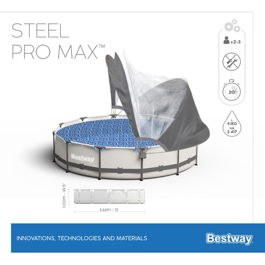 Bestway Steel Pro MAX Above Ground Pool Set with Enclosure - 366x100cm